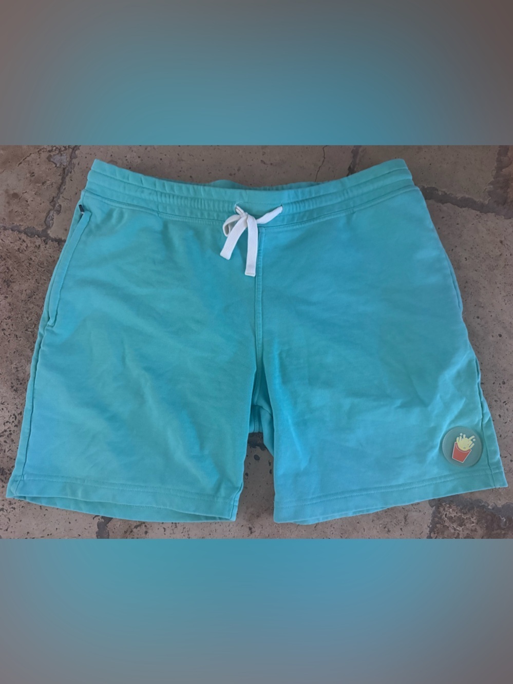 EUBI TURQUOISE FRIES GLOW PATCH 7" SIGNATURE LOUNGE SHORTS-SZ XXL
@18